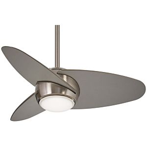 Minka Aire Slant 36 Inch LED Ceiling Fan in Brushed Steel