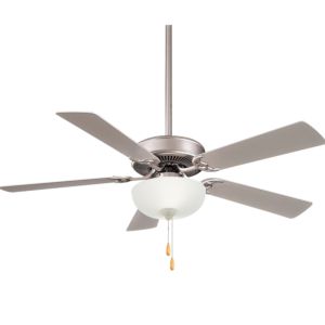 Minka Aire Ceiling Fan with Light Kit in Brushed Steel