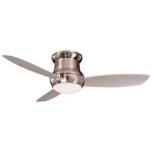 Minka Aire Concept II 52 Inch Indoor/Outdoor LED Flush Mount Ceiling Fan in Brushed Nickel