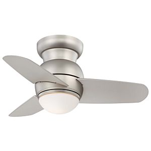 Minka Aire Spacesaver LED 26 Inch Flush Mount Ceiling Fan in Brushed Steel