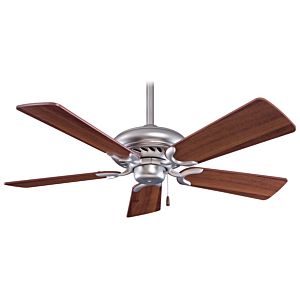 Minka Aire Supra 44 Inch Ceiling Fan in Brushed Steel W/ Dark Walnut
