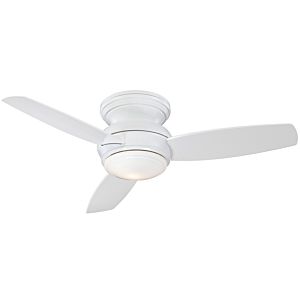Minka Aire Traditional Concept 44 Inch LED Indoor/Outdoor Flush Mount Ceiling Fan in White