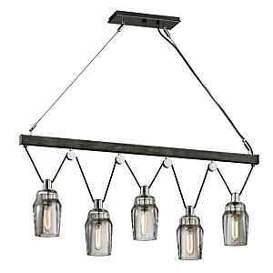 Citizen 5-Light Island Pendant in Graphite with Polished Nickel