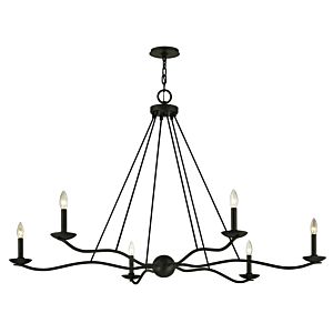 Troy Sawyer 6 Light Chandelier in Forged Iron