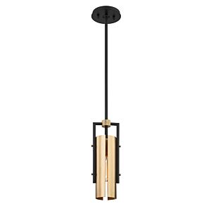 Emerson Pendant in Carbide Black & Brushed Brass
