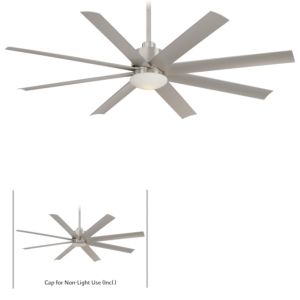  Contemporary 65" Indoor/Outdoor Ceiling Fan in Brushed Nickel Wet