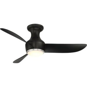 Modern Forms Corona 44" Flush Mount Ceiling Fan in Matte White with Brushed Nickel Trim