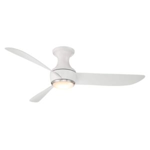 Modern Forms Corona 52" Flush Mount Ceiling Fan in Matte White with Brushed Nickel Trim