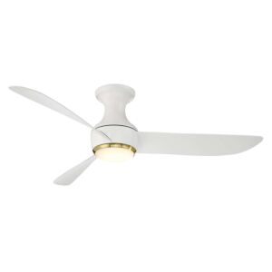 Modern Forms Corona 52" Flush Mount Ceiling Fan in Matte White with Soft Brass Trim