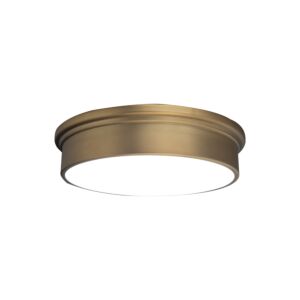 York 1-Light LED Flush Mount Ceiling Light in Aged Brass