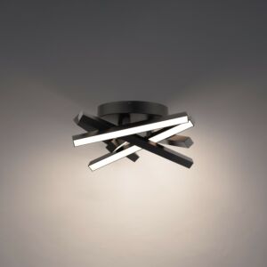 Parallax 6-Light LED Flush Mount Ceiling Light in Black