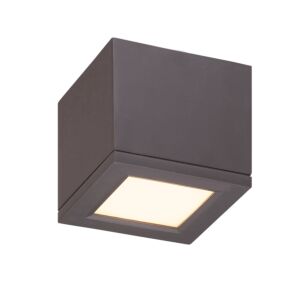 Rubix 1-Light LED Flush Mount Ceiling Light in Bronze