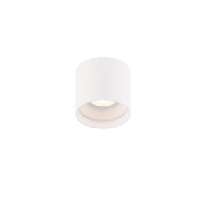 Squat 1-Light LED Outdoor Flush Mount Ceiling Light in White