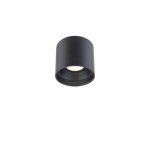 Squat 1-Light LED Outdoor Flush Mount Ceiling Light in Black