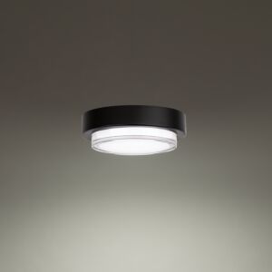Kind 1-Light LED Outdoor Flush Mount Ceiling Light in Black