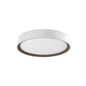 Essex LED Flush Mount in White with Walnut