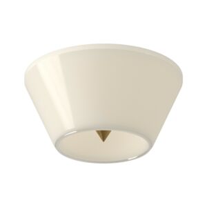 Holt LED Flush Mount in Brushed Gold with Glossy Opal Glass