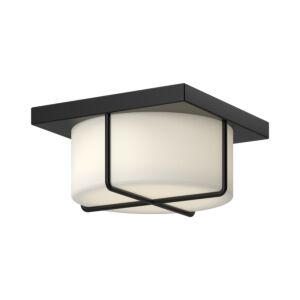 Regalo LED Flush Mount in Black with Opal Glass