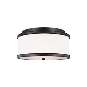 Feiss Marteau 2 Light Indoor Flush Mount in Oil Rubbed Bronze
