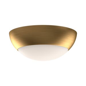 Rubio 2-Light Flush Mount in Aged Gold with Opal Glass