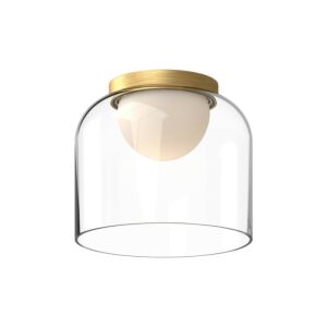 Cedar LED Flush Mount in Brushed Gold with Clear Glass