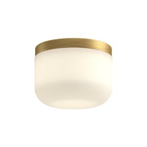 Mel LED Flush Mount in Brushed Gold with Opal Glass