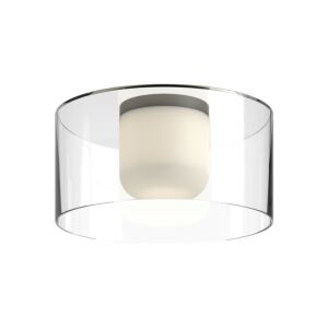 Birch LED Flush Mount in Black with Clear Glass