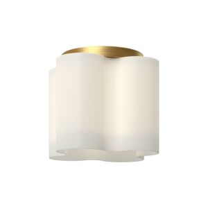 Clover LED Flush Mount in Brushed Gold with Opal Glass
