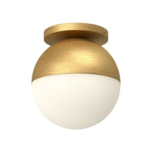 Monae 1-Light Flush Mount in Brushed Gold with Opal Glass