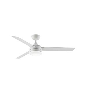 Fanimation Xeno Wet 56 Inch LED Indoor/Outdoor Ceiling Fan in Matte White with Opal Frosted Glass