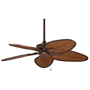 Fanimation 52 Inch Windpointe Indoor/Outdoor Ceiling Fan in Rust w/Oval Bamboo Blades