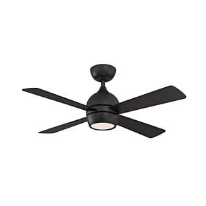  Kwad 44" LED Indoor Ceiling Fan in Black with Opal Frosted Glass