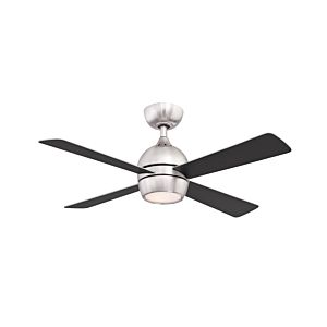 Fanimation Kwad 44 Inch LED Indoor Ceiling Fan in Brushed Nickel with Opal Frosted Glass