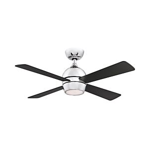Fanimation Kwad 44 Inch LED Indoor Ceiling Fan in Chrome with Opal Frosted Glass