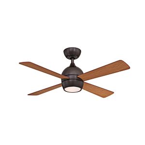  Kwad 44" LED Indoor Ceiling Fan in Dark Bronze with Opal Frosted Glass