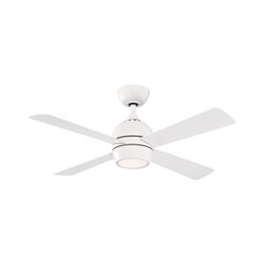  Kwad 44" LED Indoor Ceiling Fan in Matte White with Opal Frosted Glass