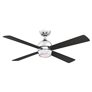  Kwad 52" LED Indoor Ceiling Fan in Chrome with Opal Frosted Glass