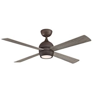  Kwad 52" LED Indoor Ceiling Fan in Matte Greige with Opal Frosted Glass