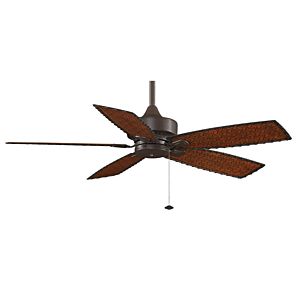 Fanimation 52 Inch Cancun Indoor/Outdoor Ceiling Fan in Bronze w/Woven Bamboo Blades