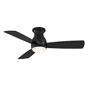  Hugh 44" LED Indoor/Outdoor Ceiling Fan in Black with Opal Frosted Glass