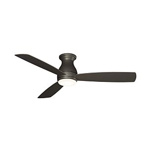 Fanimation Hugh 52 Inch LED Indoor/Outdoor Flush Mount Ceiling Fan in Matte Greige with Opal Frosted Glass