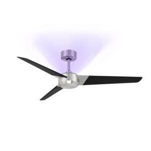 Modern Forms Ultra Downrod Ceiling Fan in Brushed Nickel with Matte Black