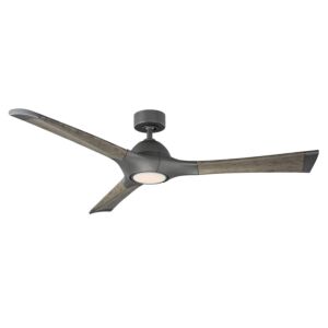 Woody 1-Light 60" Ceiling Fan in Graphite with Weathered Gray