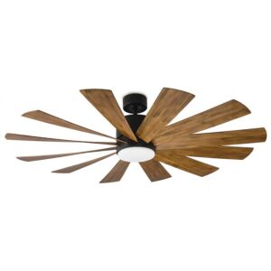 Windflower 1-Light 60" Ceiling Fan in Matte Black with Distressed Koa