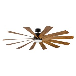 Windflower 1-Light 80" Ceiling Fan in Matte Black with Distressed Koa