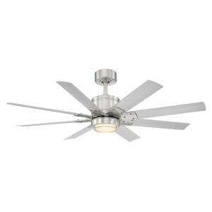 Modern Forms Renegade Downrod ceiling fan in Brushed Nickel with Titanium Silver