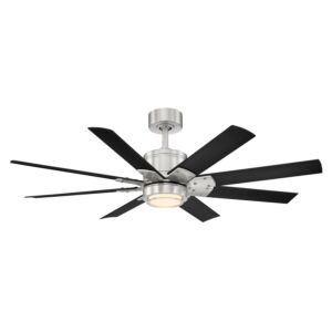 Modern Forms Renegade Downrod ceiling fan in Brushed Nickel with Matte Black