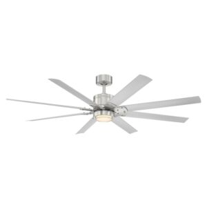 Modern Forms Renegade Downrod ceiling fan in Brushed Nickel with Titanium Silver