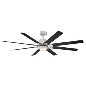 Modern Forms Renegade Downrod ceiling fan in Brushed Nickel with Matte Black