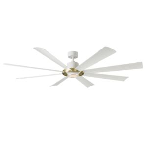 Aura 72" Ceiling Fan in Soft Brass with Matte White
